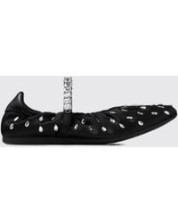 Jimmy Choo - Jade Crystal-Embellished Satin Mary Jane Ballet Flats - Lyst