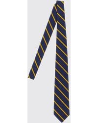 Polo Ralph Lauren - College-Style Striped Mulberry Silk Tie With Applied Logo - Lyst
