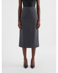 Jil Sander - High-Waisted Wool Midi Pencil Skirt With Slit - Lyst