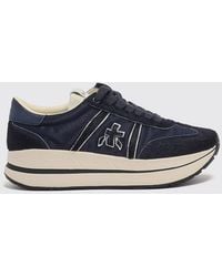 Premiata - Bethcoin Leather And Suede Sneakers With Contrasting Logo And Platform Sole - Lyst