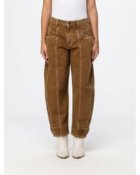 Isabel Marant - Leja Mid-Rise Cotton Denim Baggy Jeans - Lyst