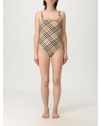 Burberry - Costume Da Bagno Intero Check - Lyst