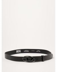 DIESEL - B-1Dr Leather Belt With Enamelled Buckle - Lyst