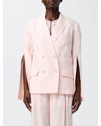 Twinset - Double Breasted Linen Blend Blazer - Lyst