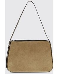 Tory Burch - Romy Suede Shoulder Bag With Double T Logo - Lyst