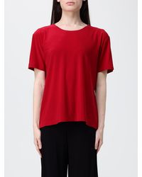 Norma Kamali - Camiseta De Cuello Redondo De Jersey - Lyst