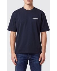 DSquared² - Cotton T-Shirt With Contrasting Graphic Logo Print - Lyst