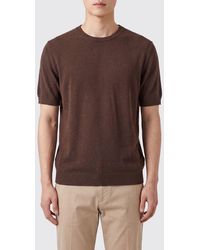 Kangra - Slim Fit Short-Sleeve Cotton-Blend Crewneck Jumper - Lyst
