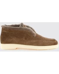 Santoni - Suede Chukka Boots With Wool Lining And Rubber Sole - Lyst
