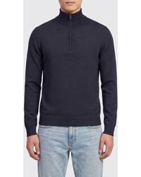 Zanone - Jersey De Cuello Alto De Lana Slim Fit Con Media Cremallera Y Manga Larga - Lyst