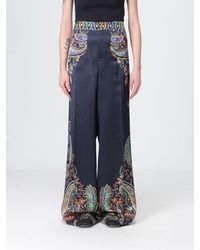 Etro - Silk Palazzo Trousers With Paisley Print - Lyst