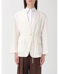 Brunello Cucinelli - Single-Breasted Silk Blazer With Monile - Lyst