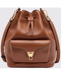 Coccinelle - Beat Generation Hammered Leather Bucket Bag - Lyst