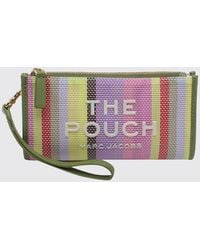 Marc Jacobs - Große The Large Pouch Clutch Von Aus Gestreiftem Mesh Mit Kontrastlogo - Lyst