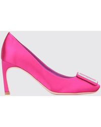 Roger Vivier - Trompette Satin Pumps With Jewel Buckle - Lyst