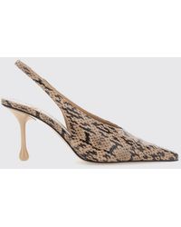 Jimmy Choo - Isa Python-Print Leather Slingbacks With Teardrop High Heel - Lyst