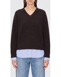 Acne Studios - V-Neck Wool Sweater With Shirt Inserts - Lyst