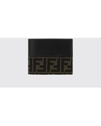 Fendi - Ff Monogram Jacquard Calfskin Leather Bifold Wallet - Lyst