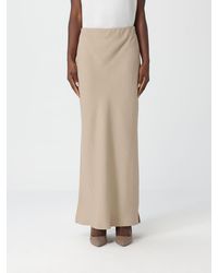 Brunello Cucinelli - Long Linen Skirt With Slits - Lyst