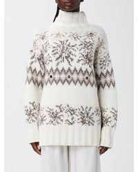 Fabiana Filippi - Jacquard Wool, Silk And Cashmere Roll Neck Jumper - Lyst