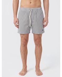 Barbour - Checkered Polyester Boxer Swim Trunks - Lyst