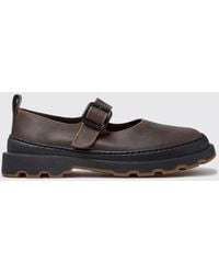 Camper - Brutus+ Leather Mary Jane Ballet Pumps With Notched Sole - Lyst