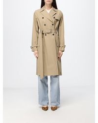 Fendi - Long Double-Breasted Cotton Trench Coat With Waist Belt - Lyst