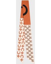 Celine - Silk Scarf With Logo - Lyst