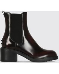 Tod's - T Timeless Brushed Leather Chelsea Boots With Medium Heel - Lyst