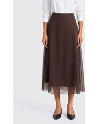 Brunello Cucinelli - Silk Circle Midi Skirt - Lyst