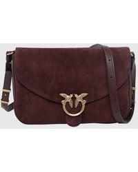Pinko - Mini Love Bag Suede Crossbody Bag With Love Birds Logo - Lyst