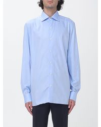 Luigi Borrelli Napoli - Luciano Long-Sleeve Cotton Poplin Shirt With French Collar - Lyst
