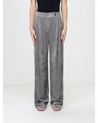 Emporio Armani - High-Waisted Wide-Leg Velvet Palazzo Trousers - Lyst