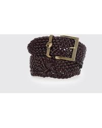 Etro - High Adjustable Woven Calf Leather Belt With Buckle - Lyst