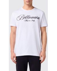 Billionaire - Cotton Crew-Neck T-Shirt With Embroidered Hexagon Logo - Lyst