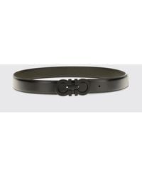 Ferragamo - Gancini Reversible Leather Belt With Logo Buckle - Lyst