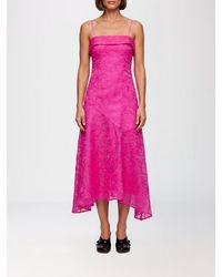 Ganni - Recycled Crêpe Midi Dress - Lyst