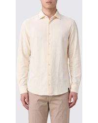 Drumohr - Slim Fit Linen And Cotton Shirt With French Collar - Lyst