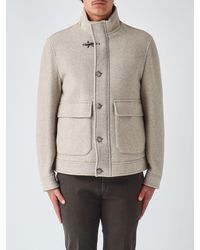 Fay - Short Wool Coat With High Neck And Iconic Toggles - Lyst
