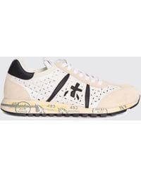 Premiata - Lucy Suede And Perforated Fabric Sneakers - Lyst