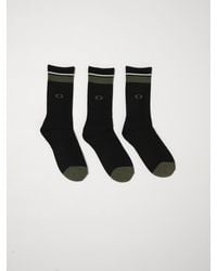Oakley - Set Of 3 Pairs Of Ribbed Stretch Cotton Socks With Jacquard Logo - Lyst