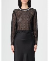 Self-Portrait - Lace Top With Jewel Crew Neck - Lyst