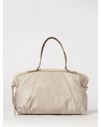 Borbonese - Frame Polka Dot Recycled Nylon Boston Bag With Leather Details - Lyst