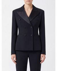 Ermanno Scervino - Cropped Double-Breasted Cady Blazer With Peak Lapels - Lyst