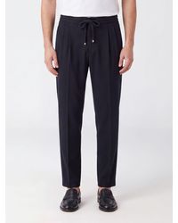 Brunello Cucinelli - Straight-Leg Wool Trousers With Drawstring Waist - Lyst