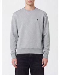Ami Paris - Sweatshirt À Col Rond En Coton Avec Logo Ami De Coeur Brodé - Lyst
