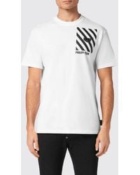 Philipp Plein - Slim Fit Cotton T-Shirt With Contrasting Logo - Lyst