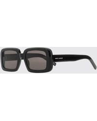 Saint Laurent - Rectangular Acetate Sunglasses With Printed Logo On The Temples - Lyst