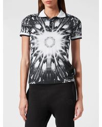 Philipp Plein - Slim Fit Abstract Print Jersey Polo Shirt With Back Logo - Lyst
