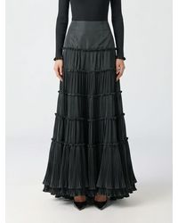 Blumarine - High-Waisted Pleated Crêpe Full Maxi Skirt - Lyst